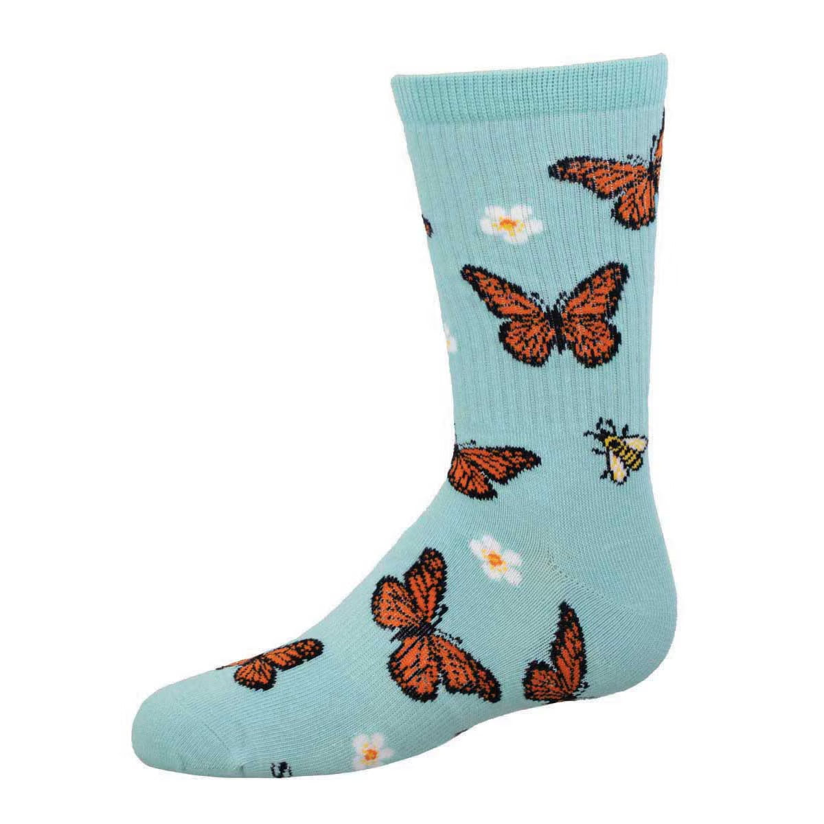 BEE KIND TO MONARCHS YOUTH'S ACTIVE CREW SOCKS