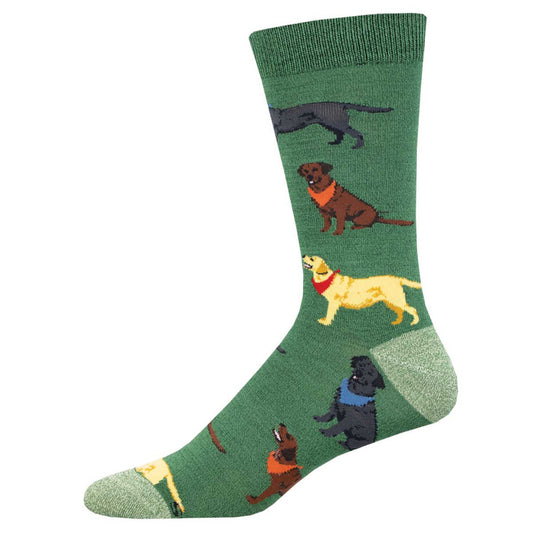 LOVING LABRADORS MEN'S BAMBOO CREW SOCKS