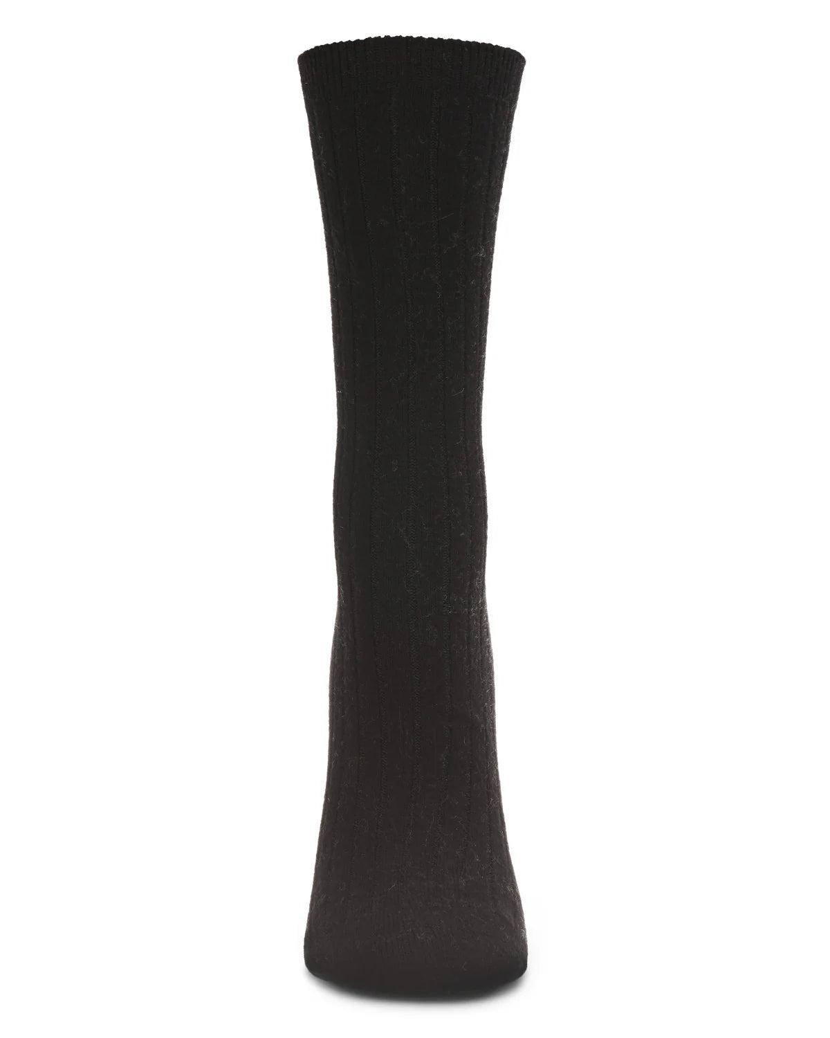 WOMEN'S SOFT SOLID LUXE RIBBED CASHMERE BLEND CREW SOCKS