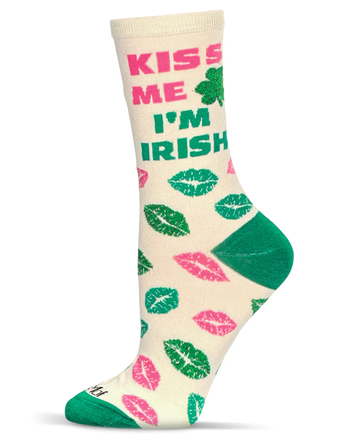 WOMEN'S KISS ME I'M IRISH BAMBOO CREW SOCKS