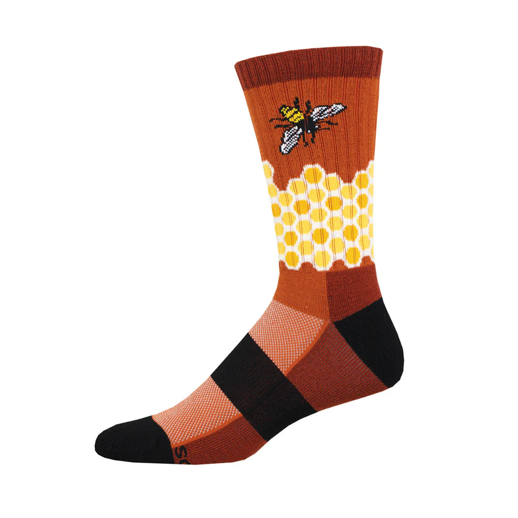 HOME SWEET HONEYCOMB MEN'S MERINO CREW SOCKS