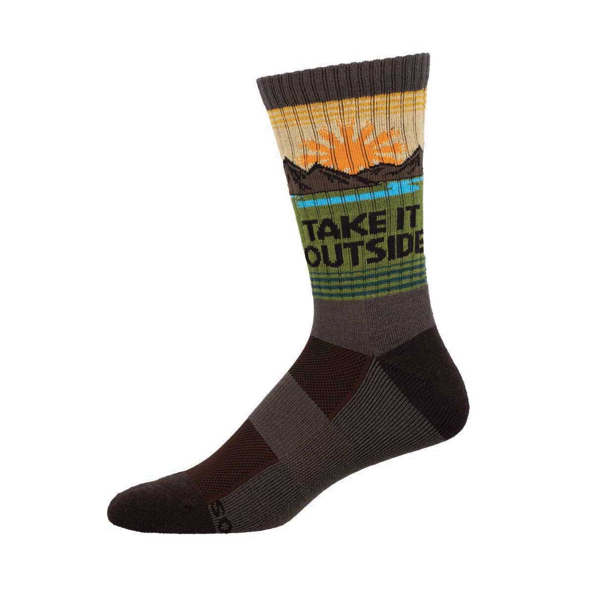 TAKE IT OUTSIDE MEN'S MERINO WOOL CREW SOCKS