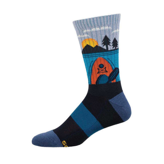 KAYAK AT SUNRISE MERINO WOOL MEN'S CREW SOCKS