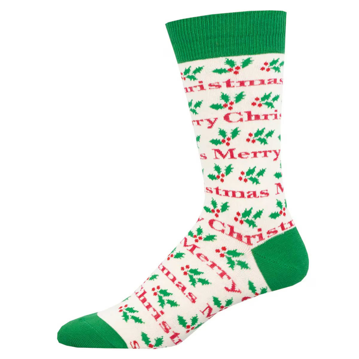 MERRY CHRISTMAS MEN'S COTTON CREW SOCKS
