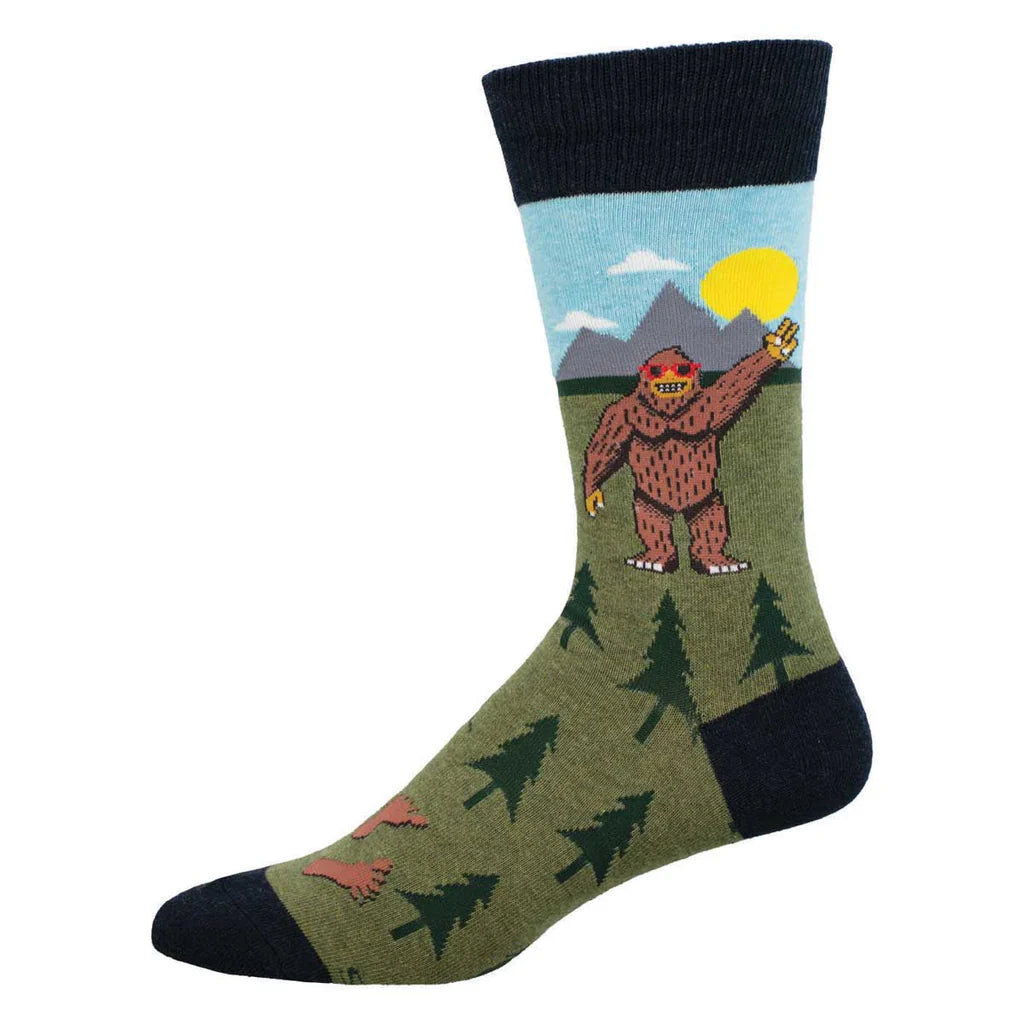 PEACE OUT BIGFOOT MEN'S CREW SOCKS