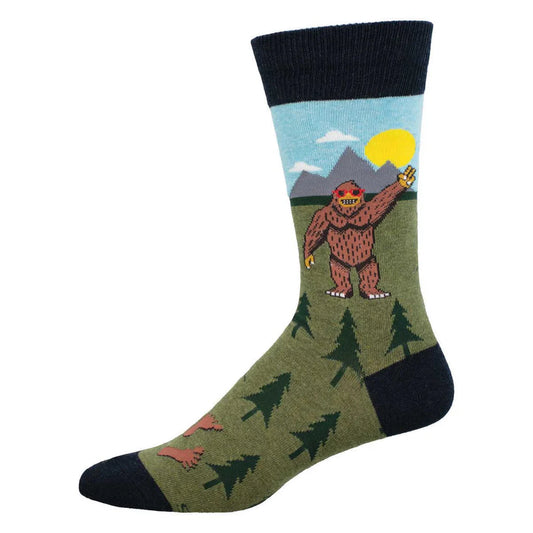 PEACE OUT BIGFOOT MEN'S CREW SOCKS