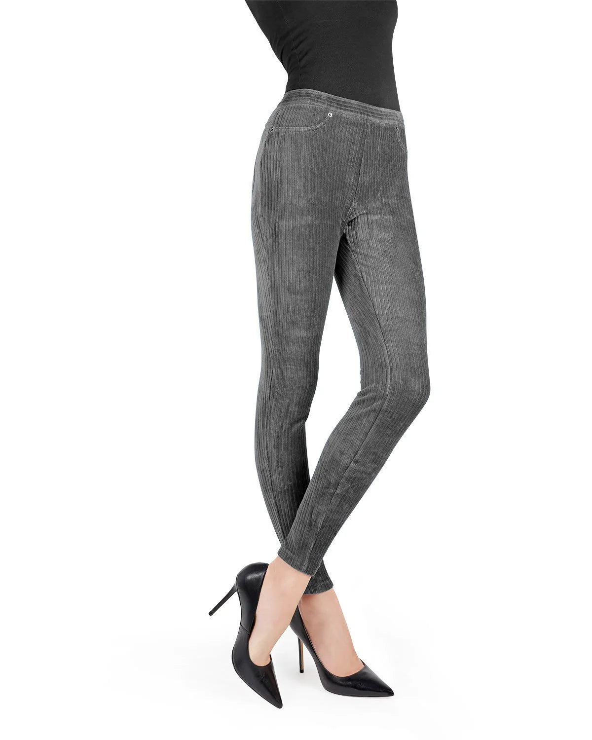 WIDE-RIB STRETCH CORDUROY LEGGINGS