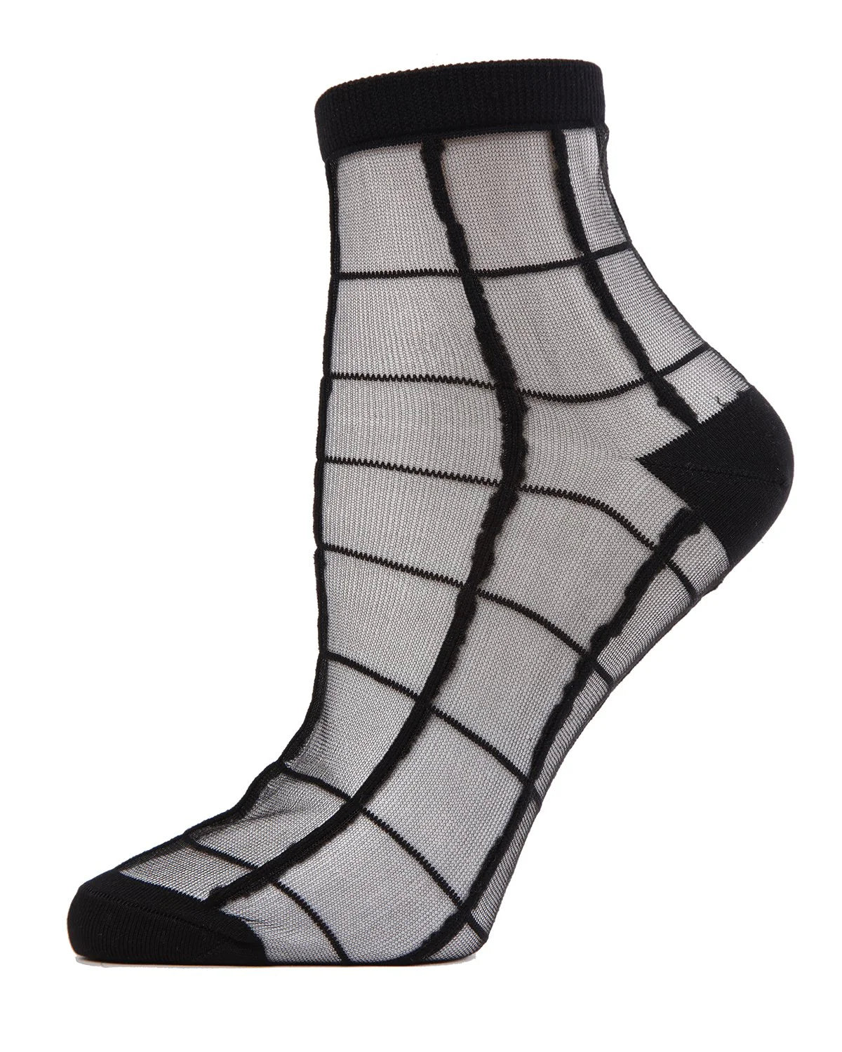 CHEERY CHECKER SHEER SEE-THROUGH ANKLE SOCKS