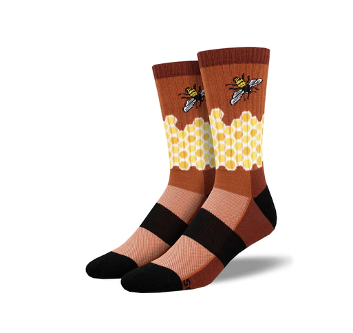 HOME SWEET HONEYCOMB MEN'S MERINO CREW SOCKS