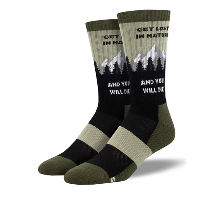 GET LOST IN NATURE MEN'S CREW SOCKS