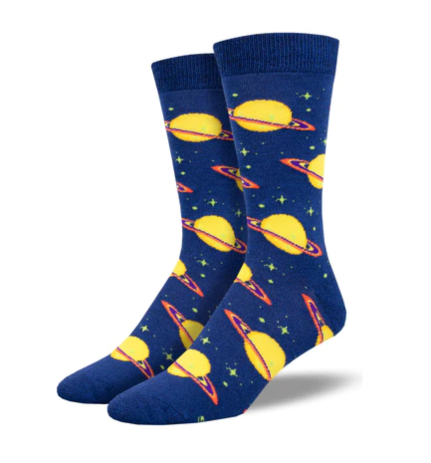STARSTRUCK BY SATURN MEN'S BAMBOO CREW SOCKS