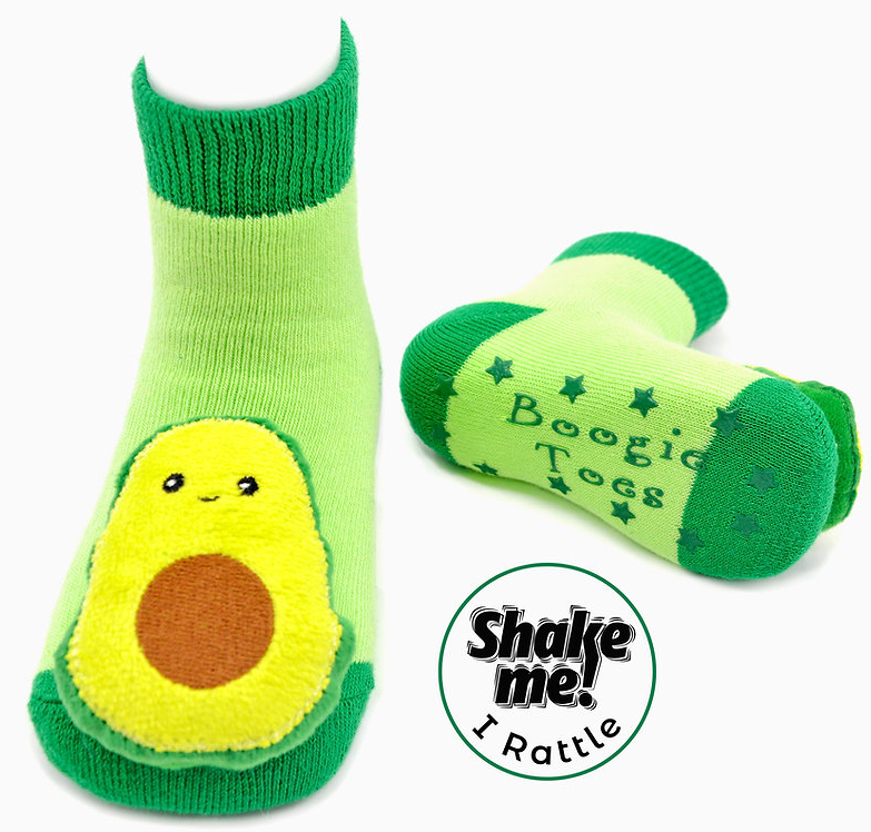 Little Avocado Boogie Toes Rattle Socks