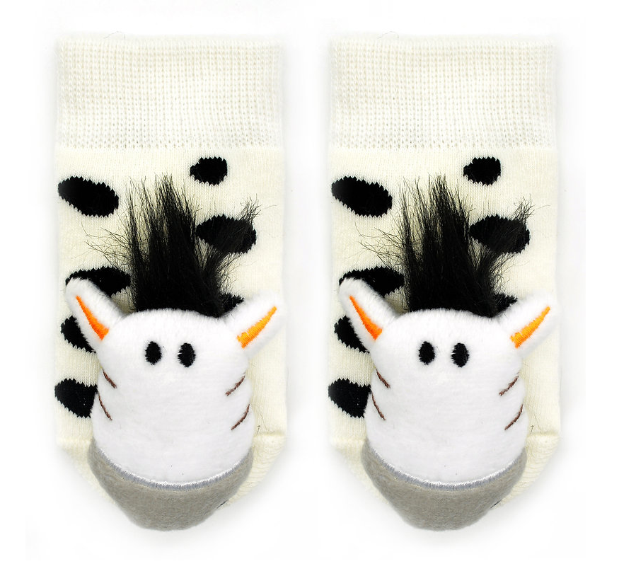 Zebra Boogie Toes Rattle Socks
