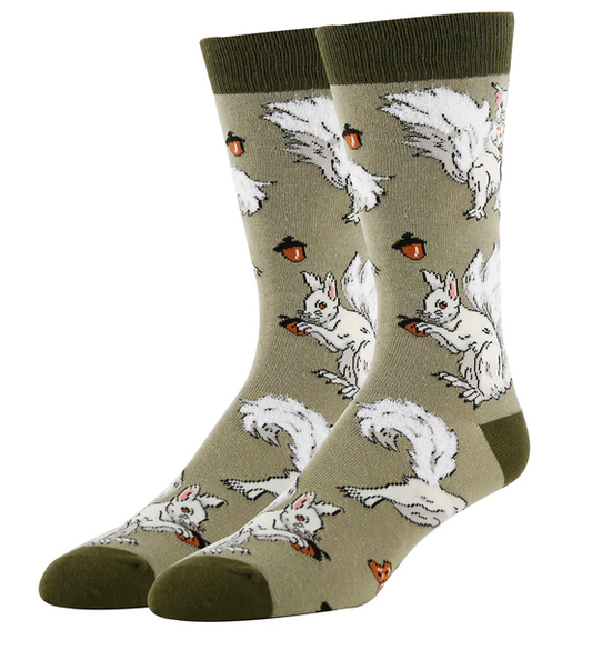 WHITE FOX SQUIRREL MEN'S CREW SOCKS