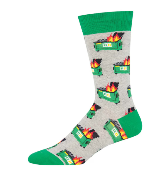 DUMPSTER FIRE MEN'S CREW SOCKS