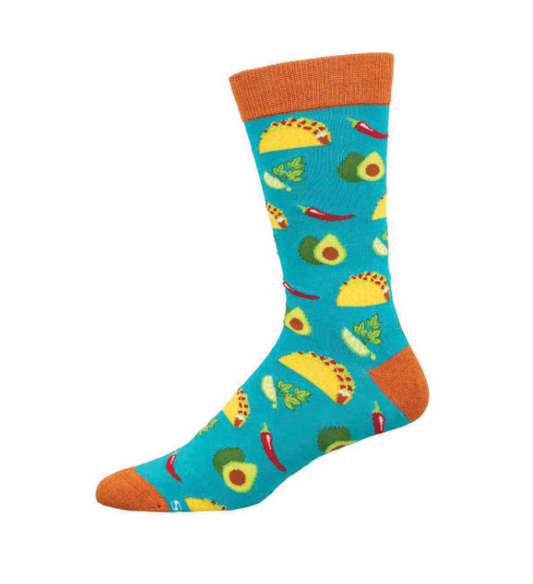 SOMETHING TO TACO BOUT MEN'S BAMBOO CREW SOCKS