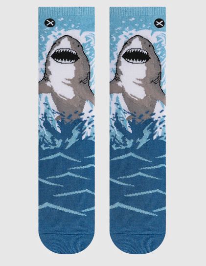 JAWS GREAT WHITE BIG KIDS CREW SOCKS