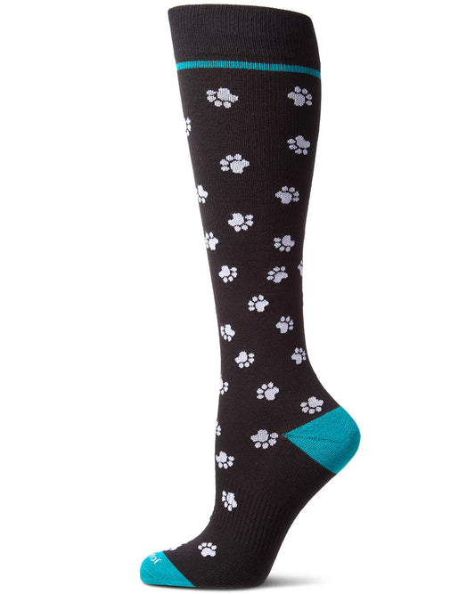 Paw Prints Cotton Blend Knee-High Moderate Compression Socks