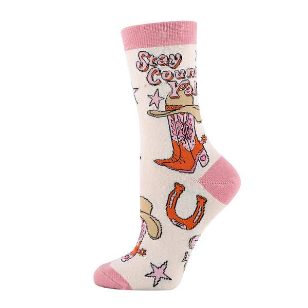 GIDDY UP WOMEN'S COTTON CREW SOCKS