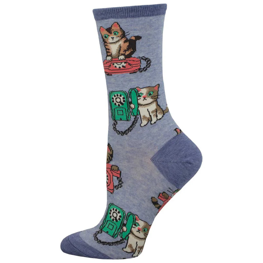CAT CALLS WOMEN'S CREW SOCKS