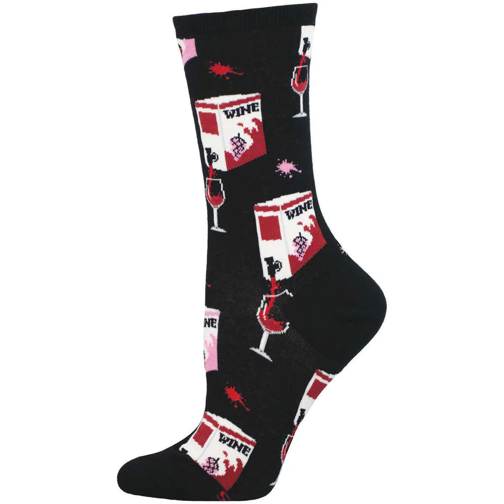 FINE LIKE BOXED WINE WOMEN'S CREW SOCKS