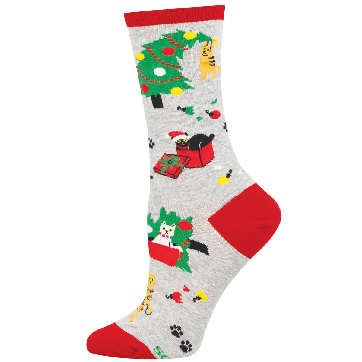KITTY CHRISTMAS CHAOS WOMEN'S COTTON CREW SOCKS
