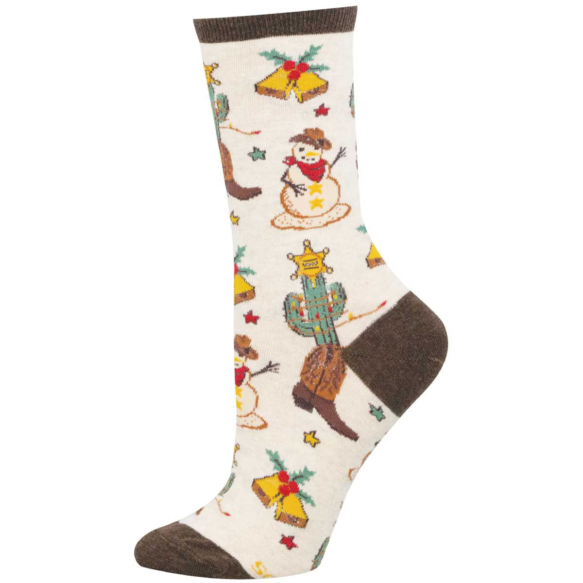 HOWDY CHRISTMAS WOMEN'S COTTON CREW SOCKS
