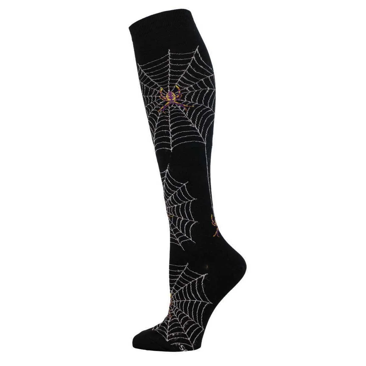 SPIDER WEBS KNEE HIGH COTTON SOCKS