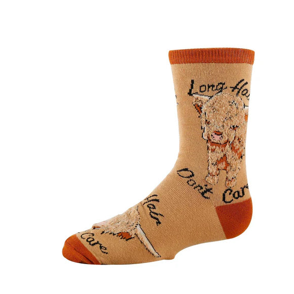 LONG HAIR DON'T CARE KID'S COTTON CREW SOCKS