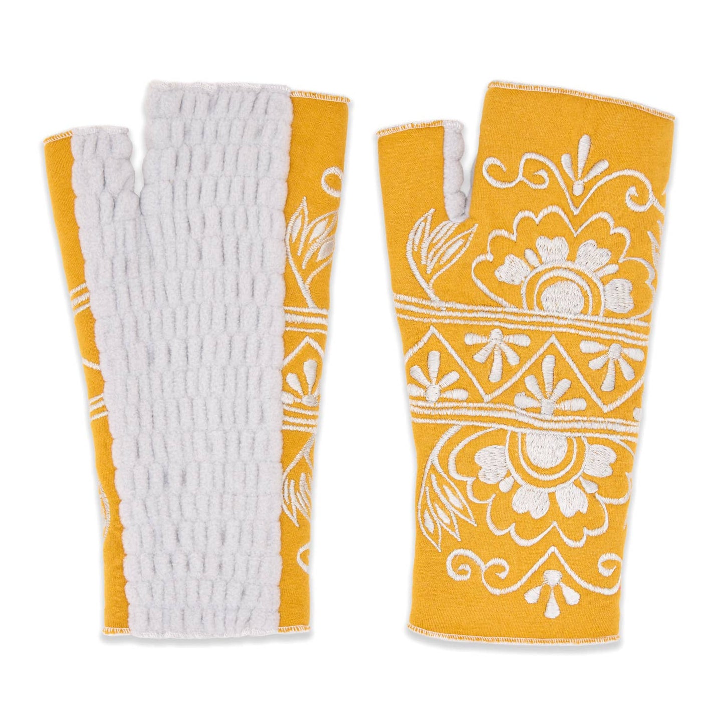Lawsone Marigold Fingerless Fleece Gloves | Knit Gloves