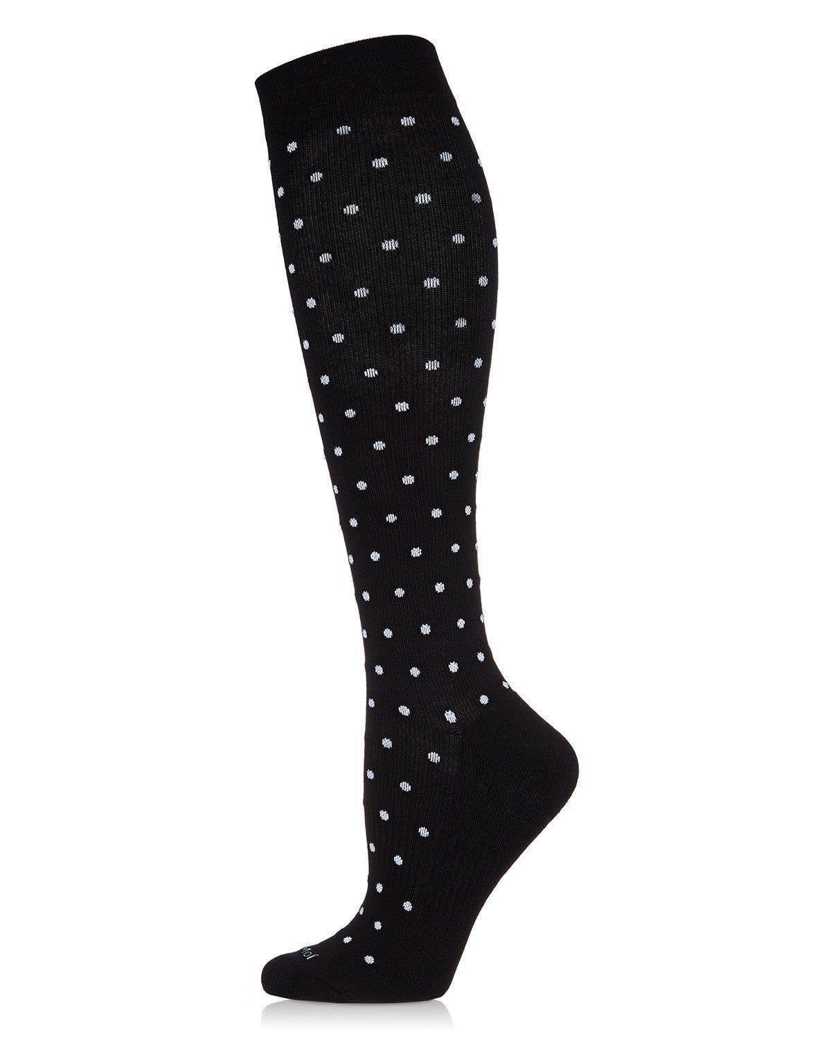 Women's Classic Polka Dots Bamboo Blend 8-15mmHg Graduated Compression Socks