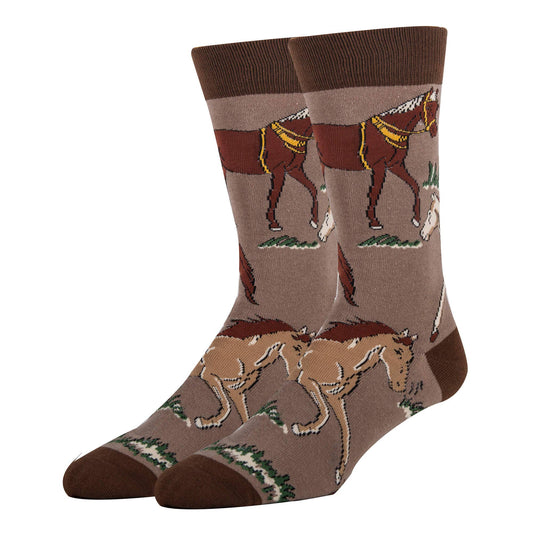 HORSE RIDE MEN'S CREW SOCKS