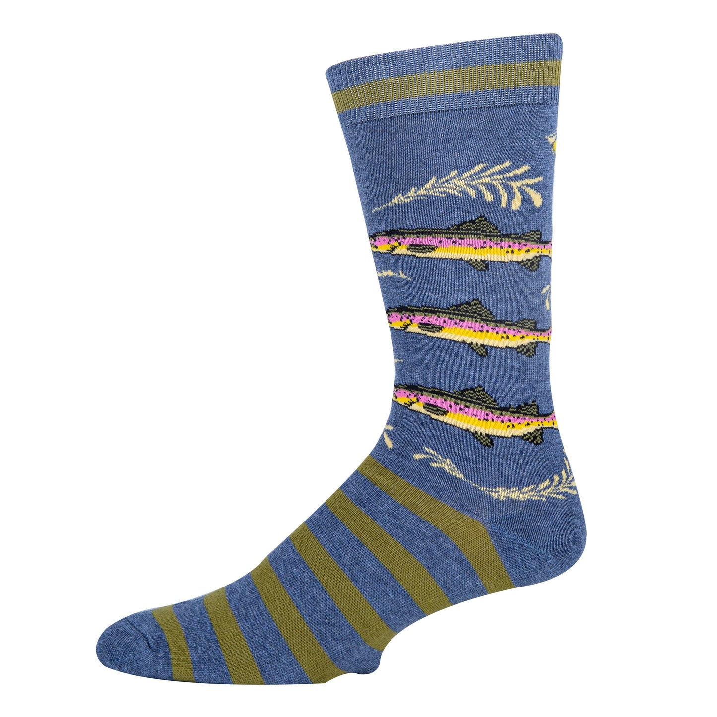 Water Trails Men's Cotton Crew Socks