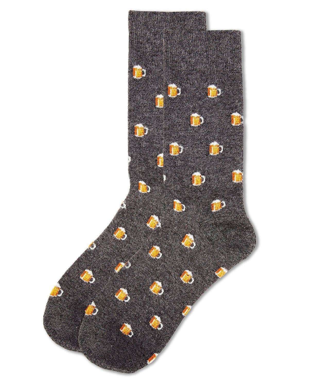 MEN'S BEER MUGS CASHMERE BLEND CREW SOCKS
