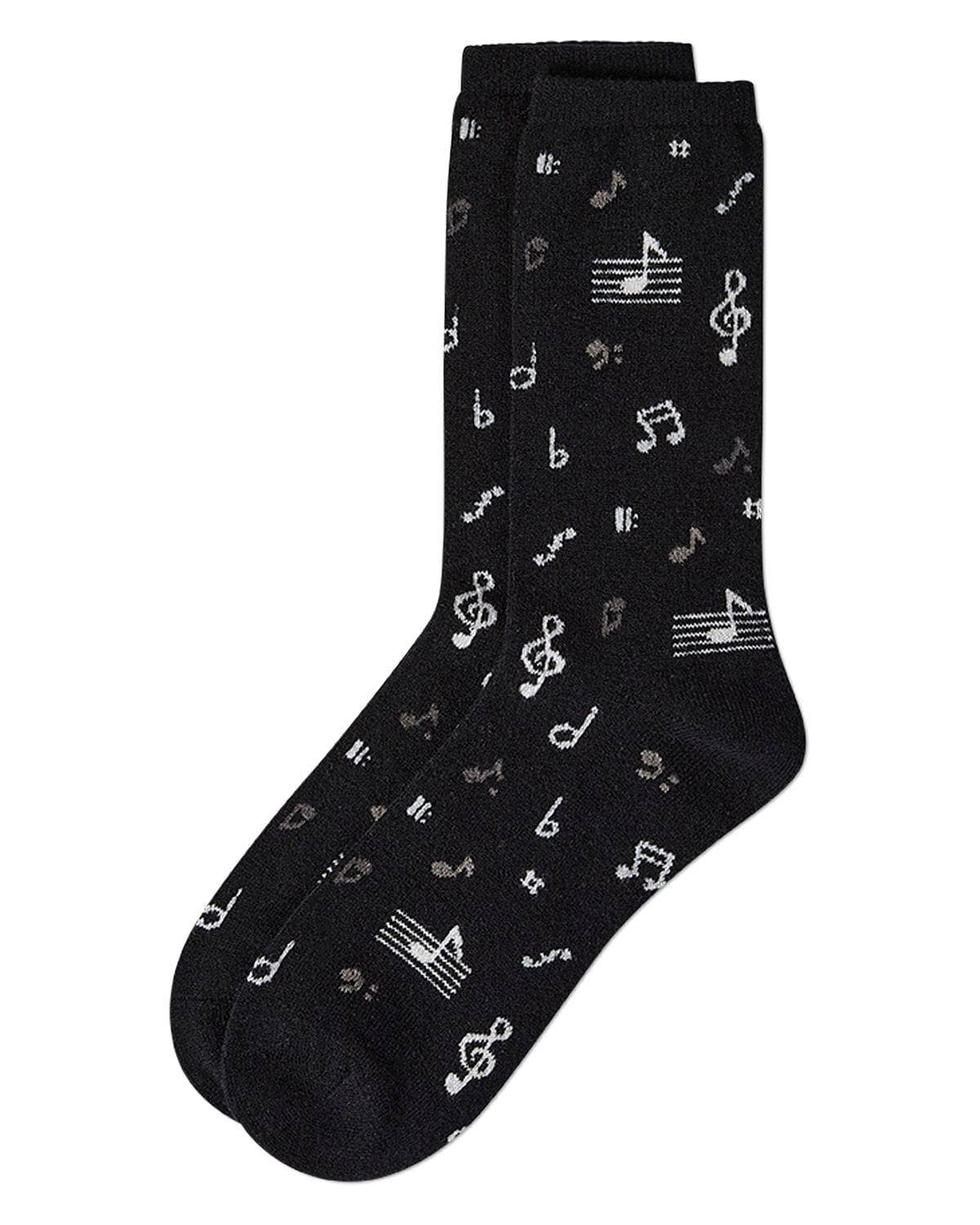 WOMEN'S MUSICAL NOTES CASHMERE BLEND CREW SOCKS