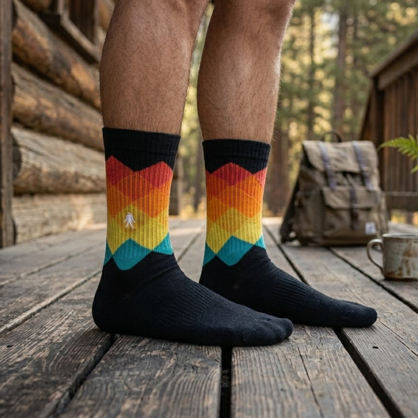 MEN'S ACTIVE RETRO SUNSET COTTON CREW SOCKS