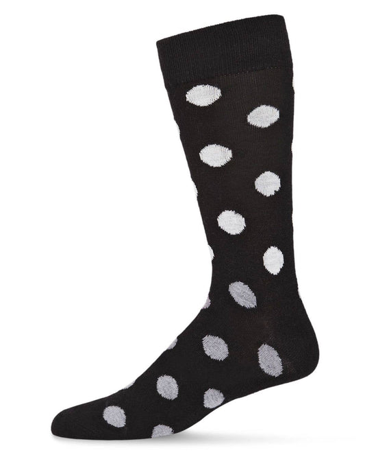 MEN'S POLKA DOT CASHMERE BLEND CREW SOCKS