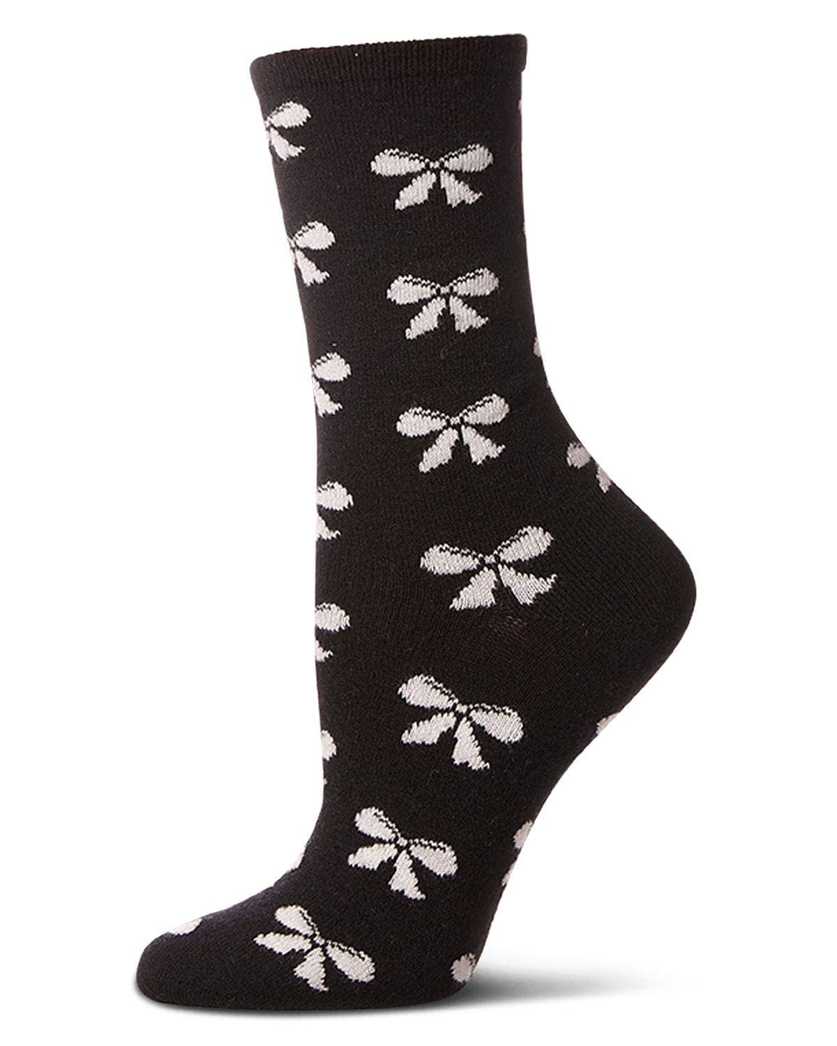 WOMEN'S SOFT BOWS CASHMERE BLEND CREW SOCKS