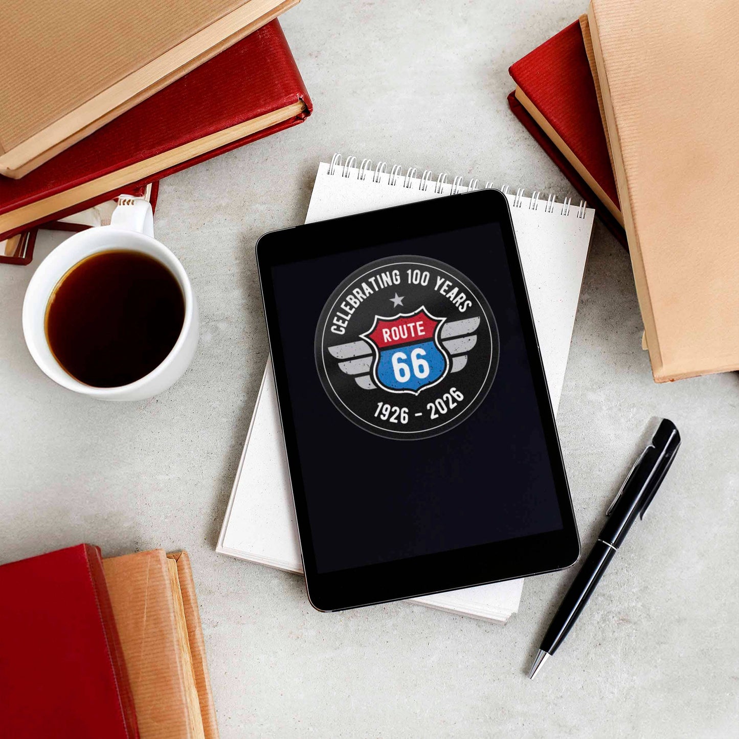 100th Anniversary Route 66 Sticker - Retro Road Trip Decal