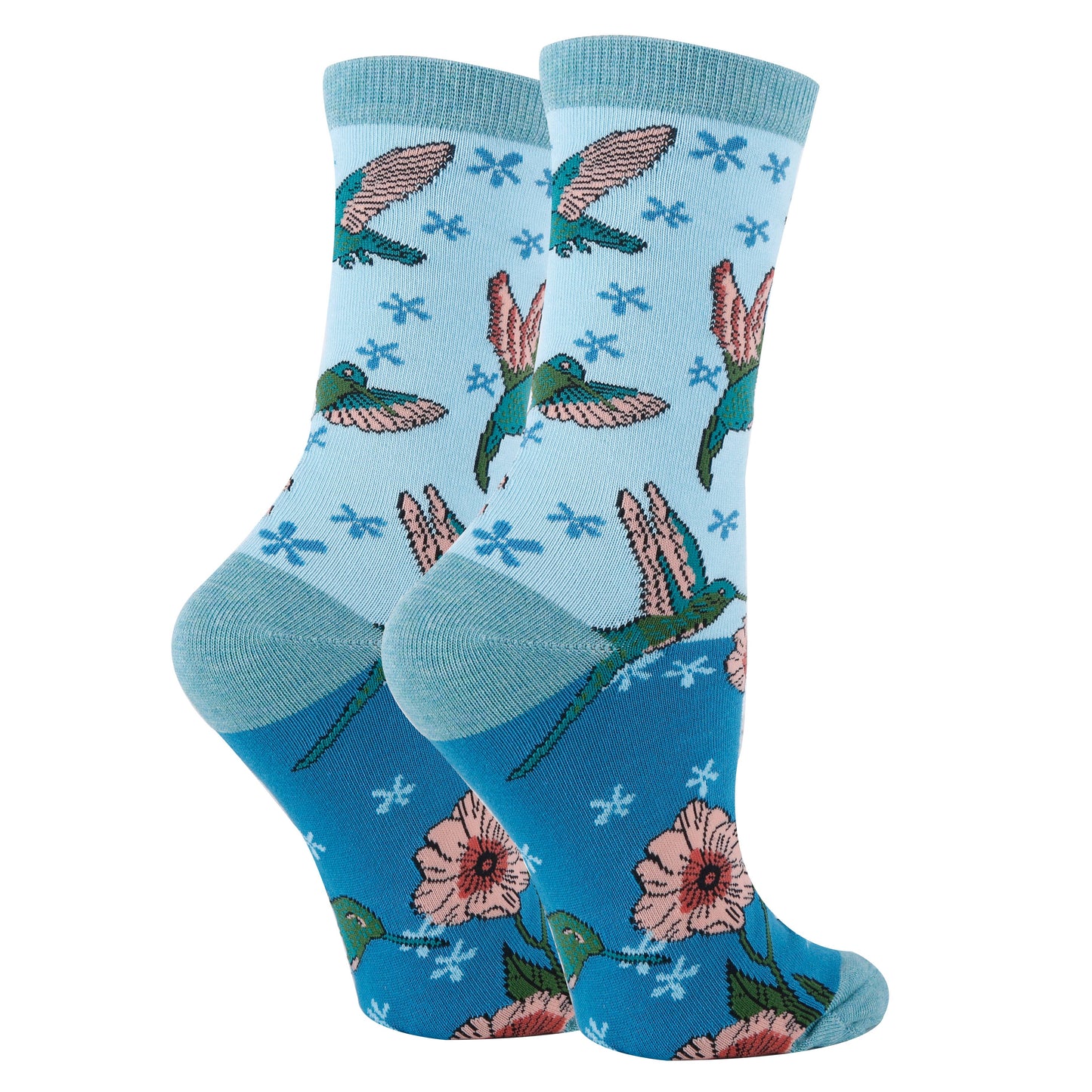 Humming Hmm Women's Floral Premium Cotton Crew Socks