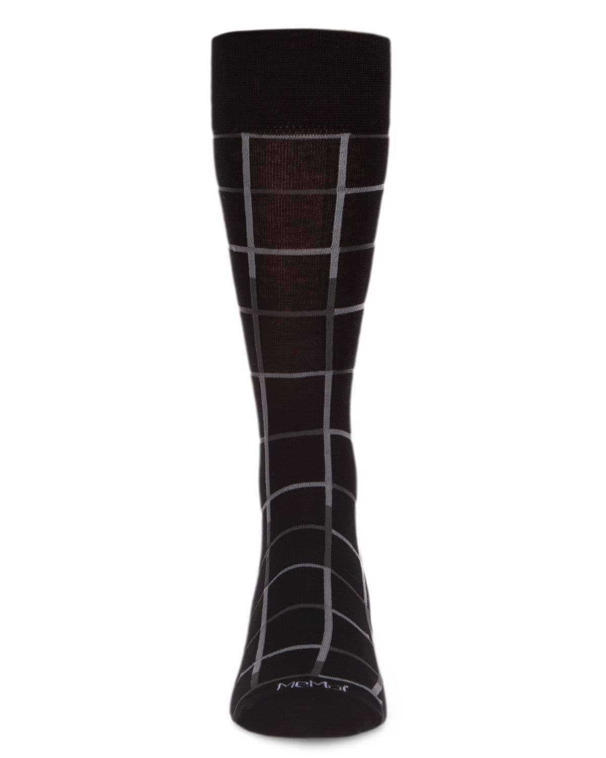 MEN'S WINDOWPANE BAMBOO DRESS CREW SOCKS
