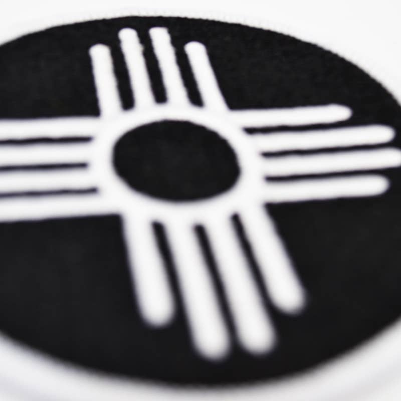 White On Black Zia – Embroidered Patch