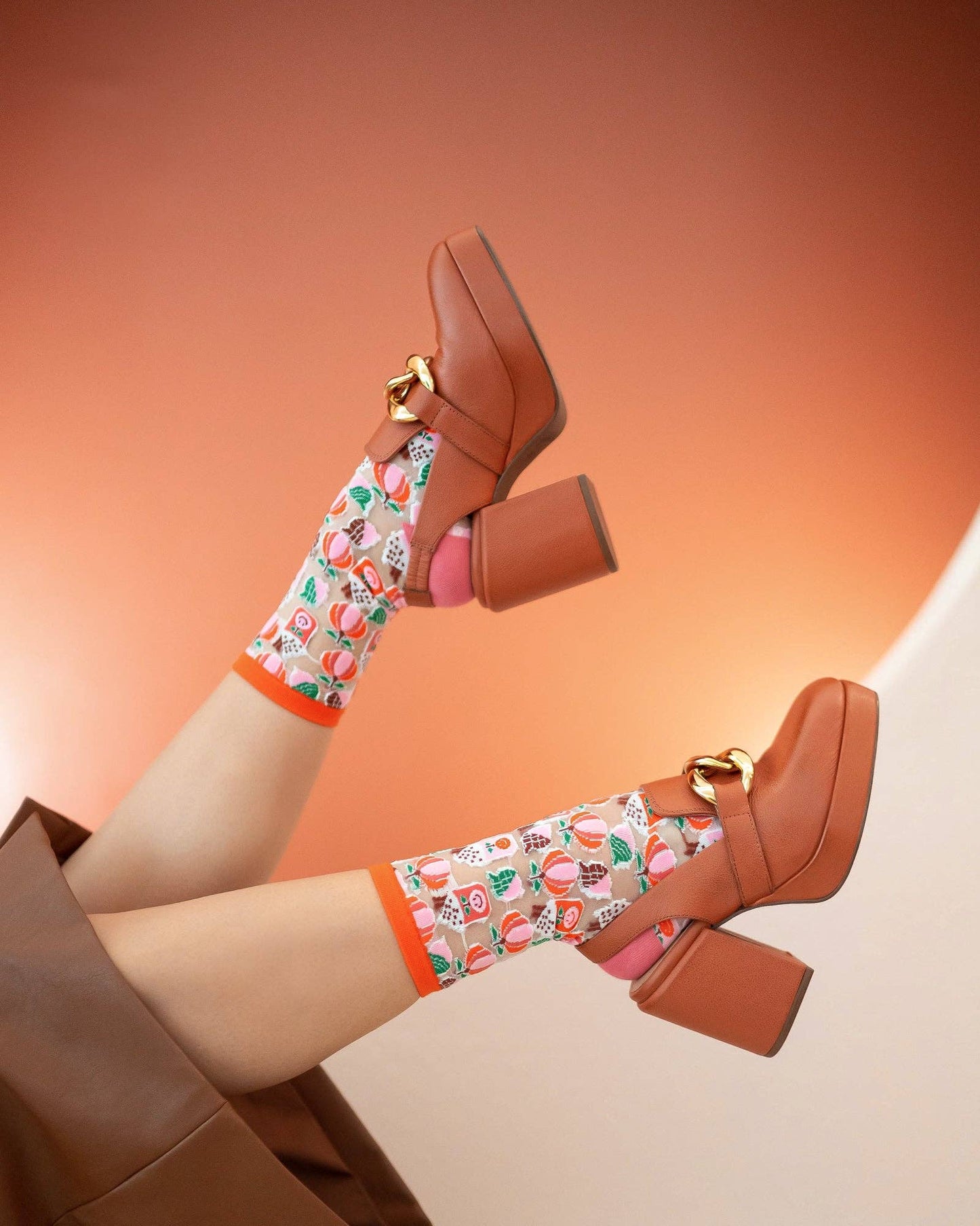Pumpkin Spice Sheer Crew Sock