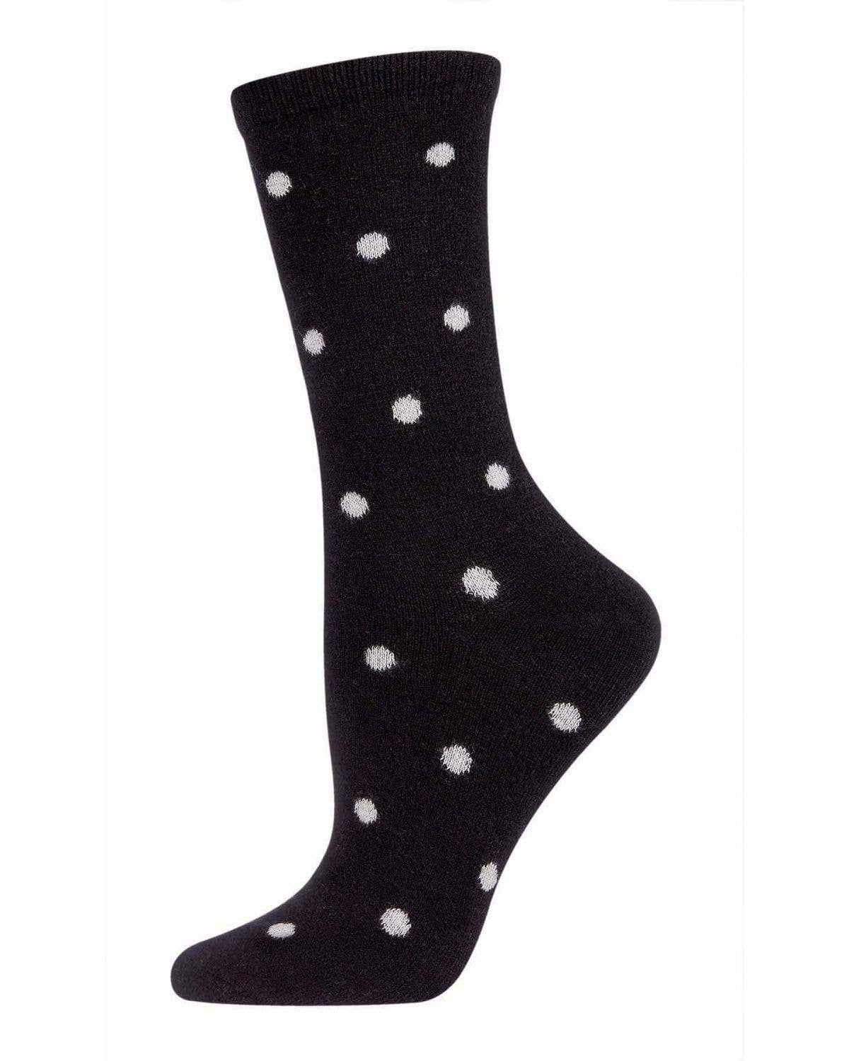 WOMEN'S POLKA DOT CASHMERE BLEND CREW SOCK