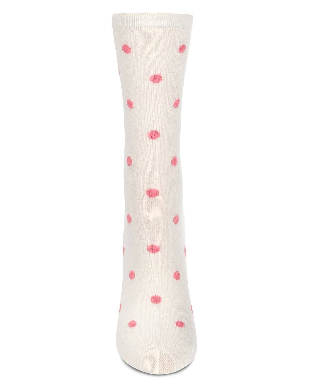 WOMEN'S PRETTY IN POLKA DOTS CASHMERE CREW BLEND CREW SOCK