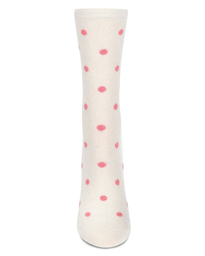 WOMEN'S PRETTY IN POLKA DOTS CASHMERE CREW BLEND CREW SOCK