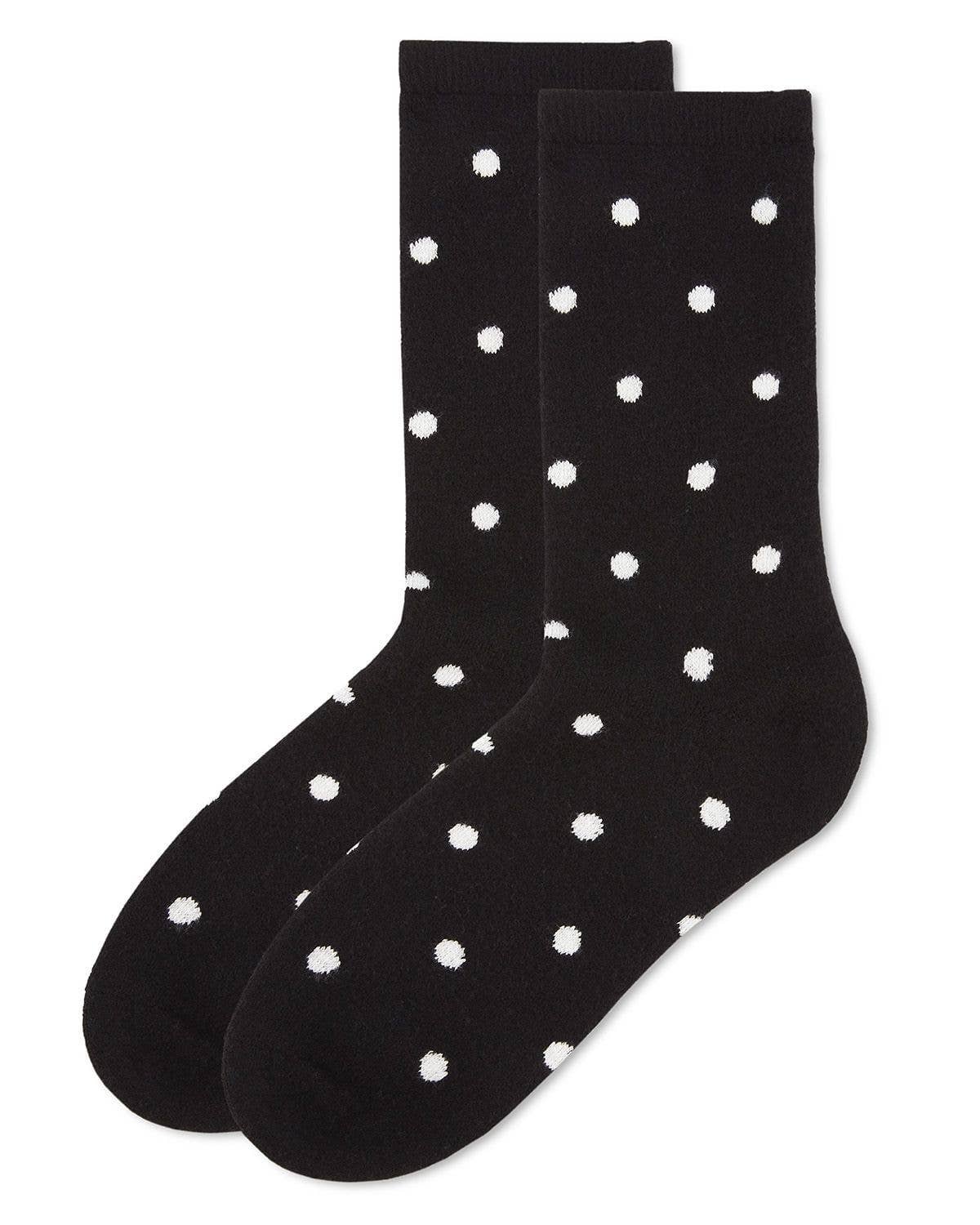 WOMEN'S POLKA DOT CASHMERE BLEND CREW SOCK
