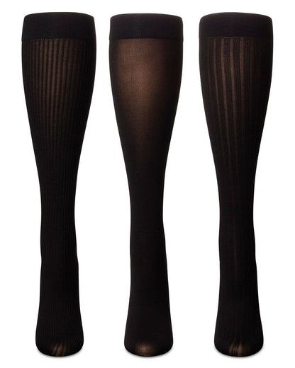 WOMEN'S 3 PAIR PACK FINE RIB/SOLID/ WIDE RIB TROUSER SOCKS
