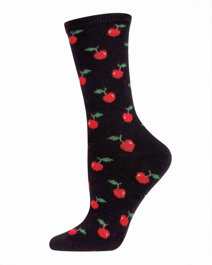 WOMEN'S CHERRY ON TOP CASHMERE BLEND CREW SOCKS
