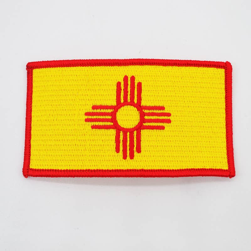 Red On Yellow Zia – Embroidered Patch